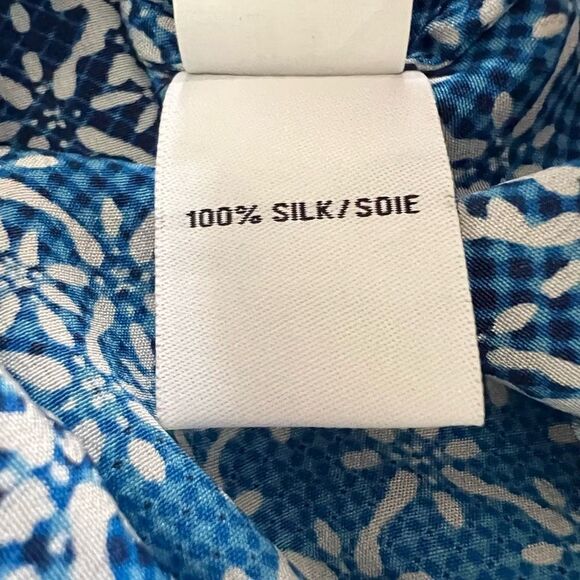 Diane Von Furstenberg Silk Tunic Top blouse Blue size 0 - Picture 6 of 8
